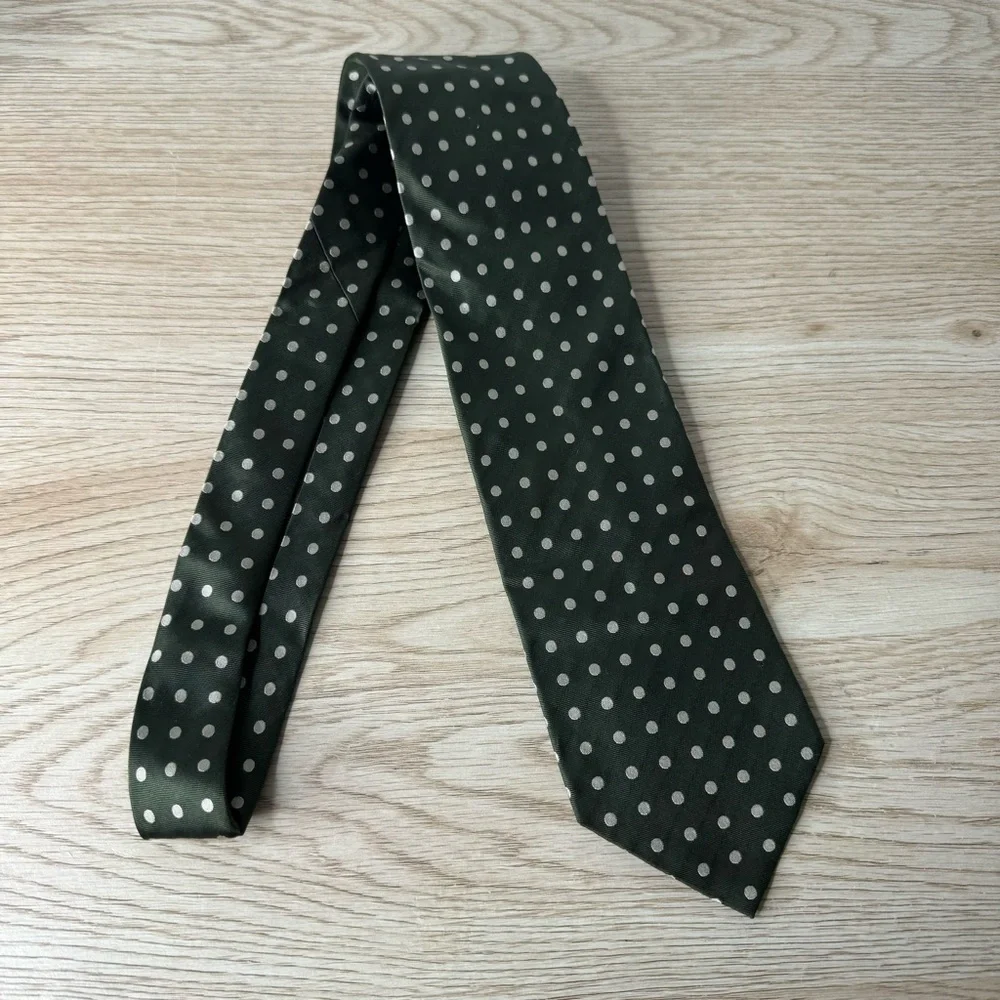 Banana Republic‎ Green Uniform Dot Pattern Silk Neck Tie NWT 3.5” Wide
